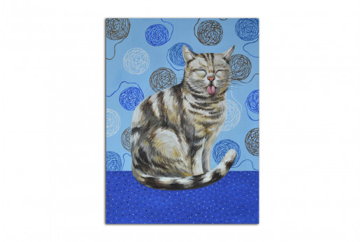 Авторская картина Кот с языком Авторская картина Кот с языком